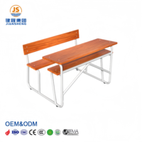 Ensemble de mobilier de classe Jiansheng, pupitre scolaire double en bois avec banc pour l'école