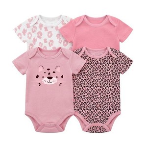 Ensemble de 4 bodys à manches courtes pour bébé, adorable combinaison pour nouveau-né, 100% coton, best-seller transfrontalier - Product Image 1