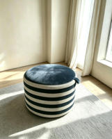 Pouf Rond Nordique Moderne avec Rangement, Tabouret d'Angle pour Salon, Petit Pouf Bas pour la Maison