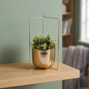 Gold Iron Metal Hanging Stand <b>Planter</b> - Product Image 3