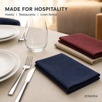 Servilletas de Tela de Poliéster Hilado Estilo Slub al por Mayor, 20 x 20 Pulgadas, 240GSM, para Hoteles, Restaurantes, Lavanderías Comerciales