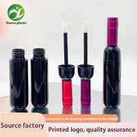 Mini tubes de gloss et de rouge à lèvres vides en forme de bouteille de vin rouge, emballage cosmétique avec bouchon à vis, impression sérigraphique du logo pour outils de maquillage