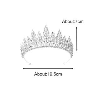 Logo personnalisé feuilles cristaux mariée mariage diadème OEM/ODM couronnes de <span class=keywords><strong>princesse</strong></span> pour Quinceanera strass couronne décorative en métal - Product Image 6