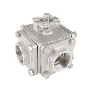 Wason 3PC2000TH 3ชิ้นสแตนเลส304เกลียวสูงบอล2000PSI เข้ากันได้กับน้ำซีล PTFE สูง - Product Image 1