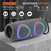 Enceinte portable Xtreme2, son puissant et basses profondes, son stéréo fort, lumière LED RGB, radio FM, lecteur de musique USB pour les fêtes en plein air