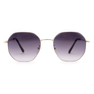 Sunway Eyewear <b>Round</b> <b>Frame</b> PC UV400 Protection Gradient Unisex Sunglasses Gold Metal Women Shades - Product Image 1