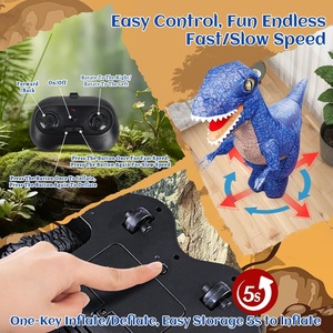 KK 2,4G <span class=keywords><strong>RC</strong></span> Cars Dinosaur Juguete inflable para niños Interactivo Prehistórico T-Rex Radio Operado Adventure Giant <span class=keywords><strong>Dino</strong></span> Play - Product Image 2