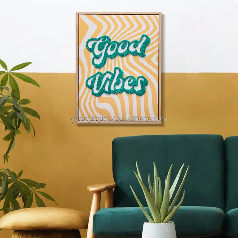EAGLEGIFTS Hotelprojekt kreative Gemälde und Wandkunst Positive Affirmation Zitat 3D-Stickerei Leinwandkunst Gemälde Bild