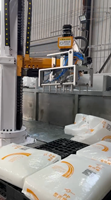 Déspalettiseur automatique de granulés plastiques à grande vitesse, bras robotisé. PLC, 25-200 kg/sac, 80-120 sacs/h, Option anti-explosion, Chimique Grade