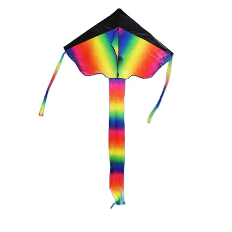 फैक्टरी आउटलेट रंगारंग 110 cm बच्चों के इंद्रधनुष से पतंग पतंग कस्टम फ्लाइंग पतंग आउटडोर खिलौने उपहार निर्माता
