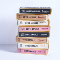 Boîte de capsules de café alimentaire avec logo en relief UV, emballage de boîte de chocolat en papier