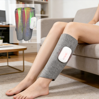 BISD BISD-X201L Masseur de jambes à compression d'air avec contrôle de la chaleur et de la minuterie, bottes de massage sans fil pour mollets/pieds, rechargeables par USB pour les jambes