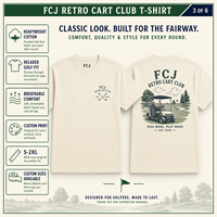 T-shirt décontracté pour hommes, coupe décontractée, en coton doux et respirant, avec logo personnalisé et impression club de golf, pour golfeurs (OEM/ODM)