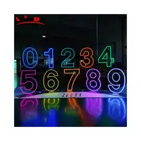 Números de neon rgb, sinais de sinais e pendurar, winbo, design gratuito, sem hdmi, letras de logotipo personalizadas, grande, flexível, números de neon