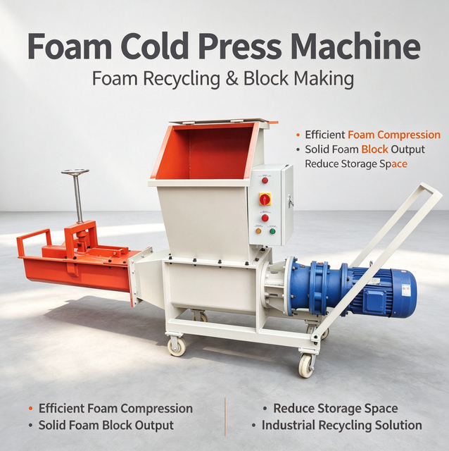 Foam Crushing and Briquetting Machine EPS Cold Compactor Crusher Recycling Machine