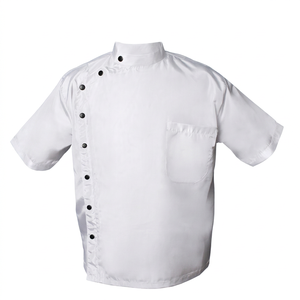 Veste de chef professionnelle unisexe en coton, uniforme de travail avec fermeture boutonnée, tailles et couleurs personnalisées, impression sérigraphique - Product Image 1