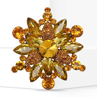 Bros Bunga Kristal Rhinestone Multiwarna untuk Wanita, Pin Bunga Mewah untuk Dekorasi Pakaian Pesta Pernikahan