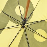 Parapluie droit en bois à 8 baleines avec poignée en bois naturel, idéal pour événements marketing, cadeau promotionnel, parapluie tendance