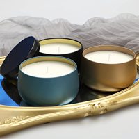 Contenitori/Vasetti/Lattine in Metallo Vuoti all'Ingrosso da 2oz 4oz 6oz 8oz Rotondi Oro Rosa Opaco Bianco Nero Senza Giunture per Candele