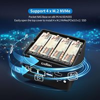CWWK Pocket NAS X86 P6 N150 N355 Mini PC 4 Bay 2 x I226-V 2.5GbE LAN Micro Server DDR5 RAM 4 x M.2 NVMe Small Desktop Computer