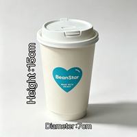 Gobelets en papier biodégradables personnalisés en gros, réutilisables, écologiques, en matériaux recyclés, de qualité alimentaire, avec couvercle, 22 oz, à paroi simple
