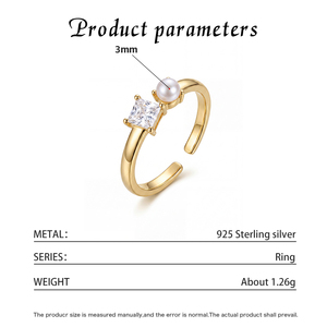 Fashion Jewelry: <b>Gold</b>-Plated Copper Shell Pearl <b>Ring</b>—Adjustable Open-Band Best-Selling Women's <b>Ring</b> - Product Image 6