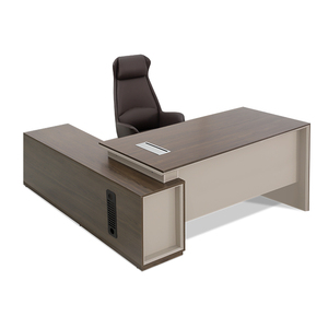Bureau de direction moderne en forme de L Bureau d'ordinateur Table d'<span class=keywords><strong>affaires</strong></span> en bois Patron Mobilier de bureau à domicile - Product Image 1