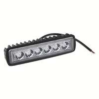 Nouveau phare de travail LED automobile, simple rangée, 6 lampes, 18W, 12V, pour véhicules tout-terrain, feu auxiliaire de jour universel