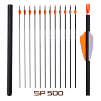 Flèches en carbone de 31 pouces (max. 32 pouces) ID 0,165 pouces (4,2 mm) pour arc classique, Spine 300-1000, avec ailettes paraboliques Shield, pour le tir à l'arc, la chasse et le tir sur cible 3D