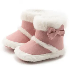 Ботинки для новорожденных, теплые хлопковые нескользящие, обувь для малышей, зимняя обувь