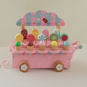Vente <span class=keywords><strong>en</strong></span> gros d'un nouveau produit de maison de jeu <span class=keywords><strong>en</strong></span> <span class=keywords><strong>bois</strong></span>, ensemble de jouets alimentaires de simulation, camion de crème glacée pour enfants, thé de l'après-midi, jouets de cuisine pour filles - Product Image 2