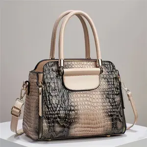 Recién llegado, bolso de mano de cuero serpentino para mujer, bolso de hombro, bolsos de mano de alta calidad para mujer