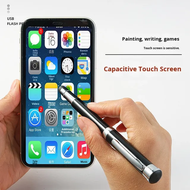 3 in 1 Multi Function U Disk Touch Screen Metal Pen Custom Logo Business VIP Corporate Souvenir Gifts USB Flash Drive Smart Pen