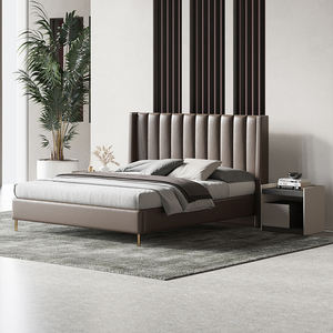 Lits modernes en bois MDF avec cadre en velours, taille king et <span class=keywords><strong>queen</strong></span>, avec matelas à ressorts, table de chevet pour les personnes âgées, prix d'hôtel bon marché - Product Image 6