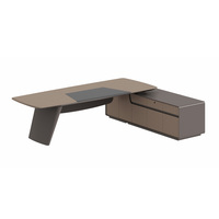 Bureau de direction moderne YZ03-T3000AL en forme de L avec verrouillage par empreinte digitale et chargeur sans fil