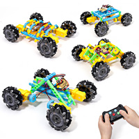 Voiture RC de cascade télécommandée en blocs de construction en plastique, modèle éducatif DIY pour étudiants en technologie de programmation créative