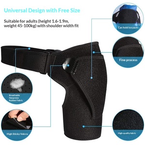 Support d'épaule sportif souple, réglable, respirant, avec compartiment pour poche de glace, en fibre de polyester, unisexe, conçu pour le fitness et anti-foulures - Product Image 3