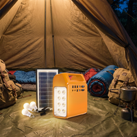 LEDTIMES Lampe d'urgence solaire LED portable 12W avec 3 ampoules DC, système d'éclairage solaire LED, lampe d'urgence solaire