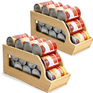 Wooden Storage <b>Rack</b> For Canned Food <b>Kitchen</b> Organizer Desktop Standing Type Multifunctional Food Holder - Product Image 1