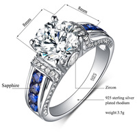 Bague pour femme en argent sterling 925, couleur D, VVS1, 2 carats, moissanite, pour soirée, bijou tendance, passe le test du diamant