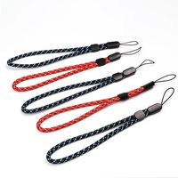 Cordon court réglable pour téléphone portable, cordon rond, boucle, cordon en nylon Polyester, porte-clés tressé, cordon de poignet