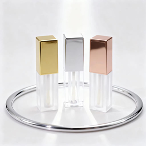 Tube de gloss à lèvres rond de 6 ml avec logo personnalisé, conteneur en plastique transparent vide, grand applicateur à brosse, bouchon à vis, emballage cosmétique - Product Image 1
