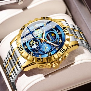 Van Gogh Montres à quartz pour hommes Exquis Starry Sky Design Étanche Lumineux Affichage de la date Petit Trois Broches Fashion Crystal Steel - Product Image 2