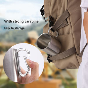 Mug de camping portable en acier inoxydable avec poignée et couvercle, double paroi isolée sous vide, grande capacité - Product Image 6