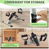Bicicleta Plegable para Debajo del Escritorio, Entrenador de Brazos y Piernas, Equipo de Fitness, Mini Bicicleta Estática para Interiores, para Personas Mayores