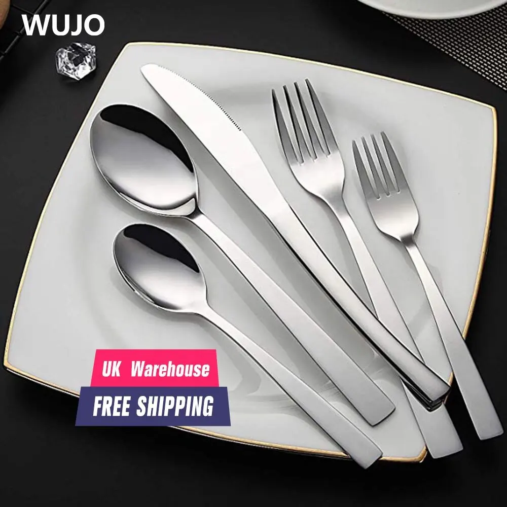 Wujo大型株式食器洗い機安全18 0シルバーステンレス鋼カトラリーセット30個