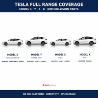 Kit de remplacement complet de pare-chocs Lintech résistant à l'usure et à ajustement précis pour Tesla Model 3 - Pièces de rechange