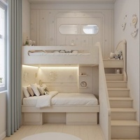 Lit superposé moderne en bois massif Olive avec tiroirs, hauteur réglable, design gain de place, écologique, garde-corps de sécurité pour chambre d'enfant