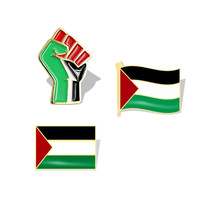Épinglette personnalisable en émail avec drapeau palestinien, en alliage de zinc, motif carte de Palestine découpée, plaquée, souvenir