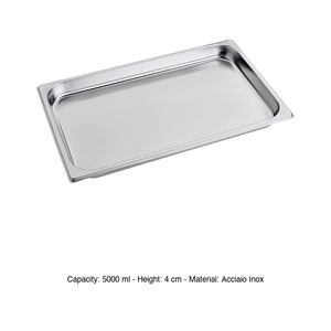 ถาดอบสแตนเลส GN 1/1 ขนาด 53 × 32 × 4 ซม., น้ำหนัก 1192 กรัม - Product Image 3